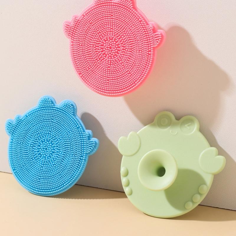 Multifunctional Infant Silicone Cleaning Brush Safe Bath Massage Tool Cute Cartoon Design for Baby Comfortable