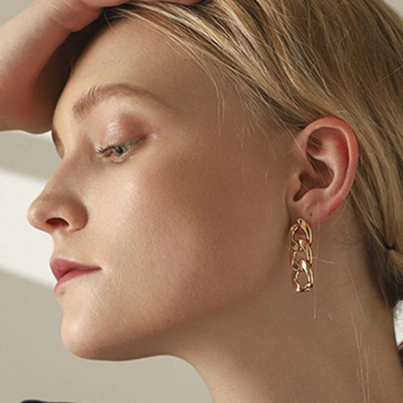 Vintage Spiral Twist Hoop Earrings For Women Trendy Gold Color Earrings Punk Hip Hop Jewelry Wholesale