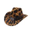 Herbst und Winter neue Herren- und Damen- Wollzylinder mit Kuhmuster Europäische und Amerikanische Mode Kuhkopf-Gürtel Jazzhut Cowboyhut