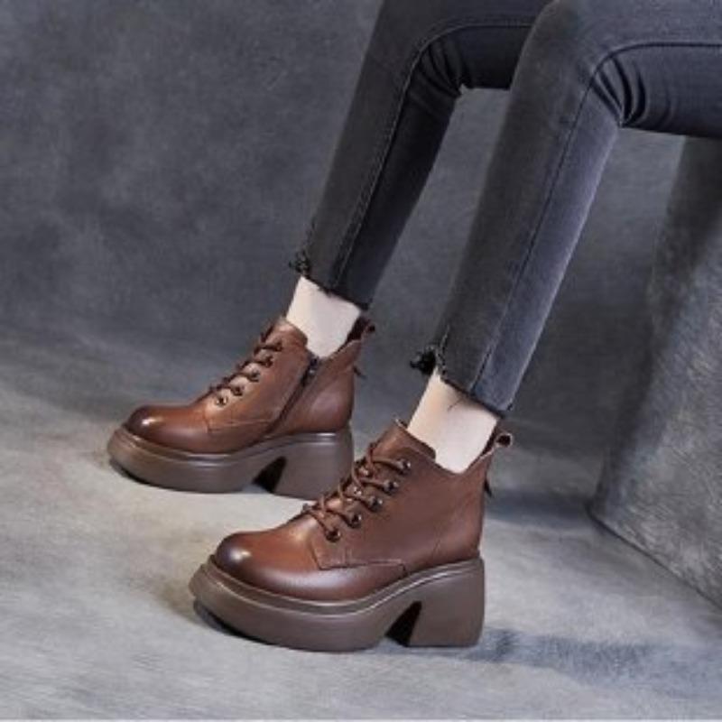 New Style Shoes, Thick-soled Boots, Women's Shoes, Versatile Retro Single Boots, Height-increasing Women's Boots