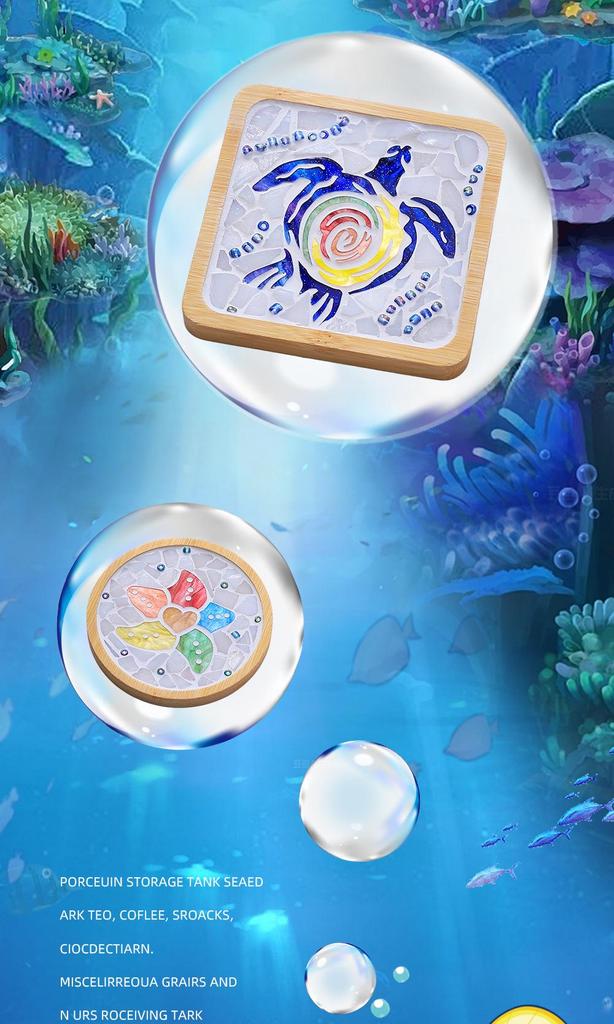 Marine Life Series DIY Mosaic Coaster Kit: Cultural Collage Materials