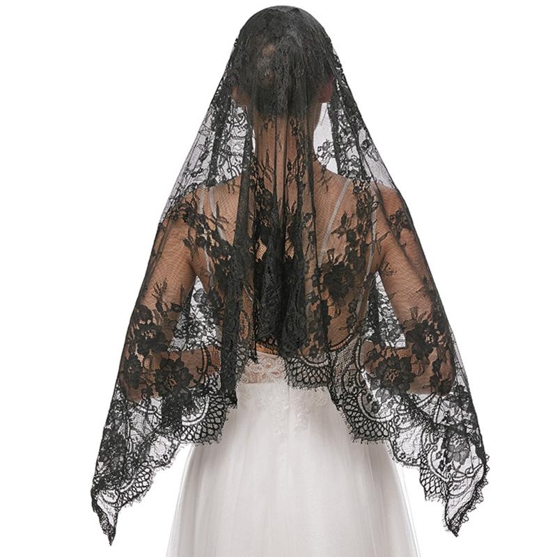 Lace Mantilla Veil Soft & Comfortable Exquisite Floral Design for Head Covering for Women Girls Church Veils for Chapels
