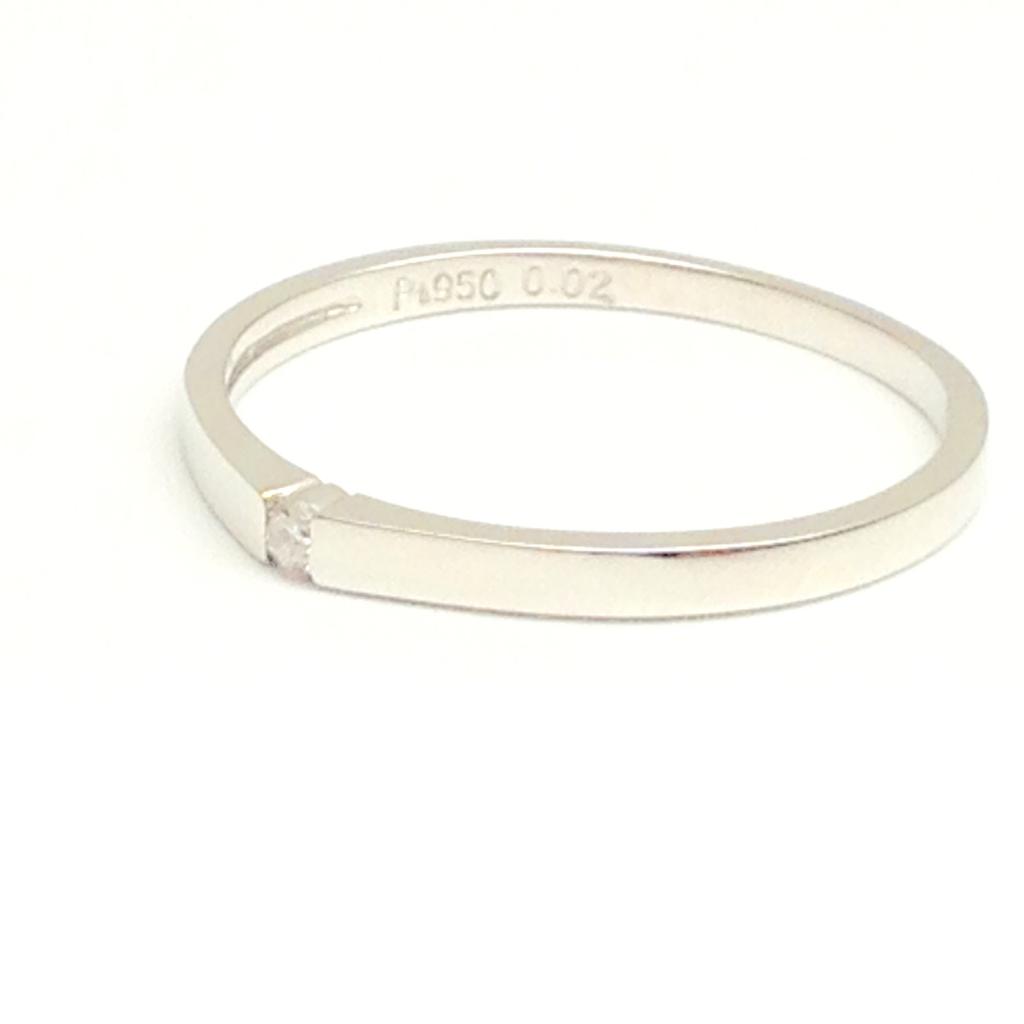 Haute platine Platinum 950 Ring with Diamond Japanese size pureté 0.02ct (r-hhrh-di, 16)