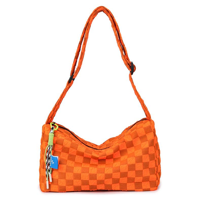 Plaid Large Capacity Crossbody Shoulder Bag with Wide Strap