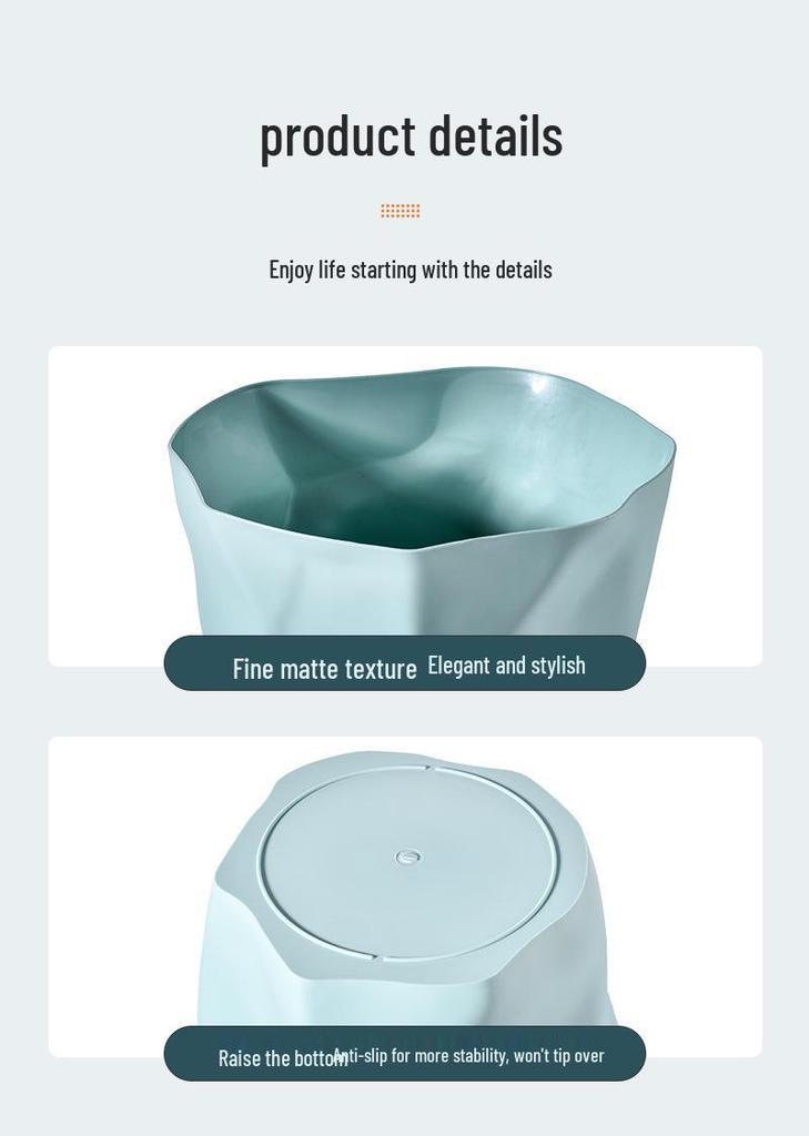 Nordic Simple Design Creative Trash Can for Kitchen, Living Room, Bedroom, Bathroom