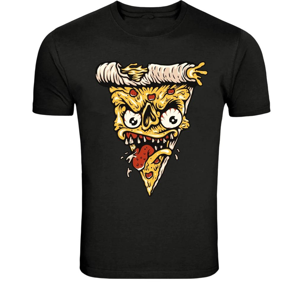 Crazy Zombie Pizza Slice T-Shirt - Funny Horror Food Monster