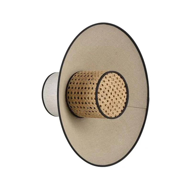 Настенный светильник из бамбука, японский, красочный, тканевый, постмодернистский, настенный, для гостиной, прикроватное освещение кухонного острова