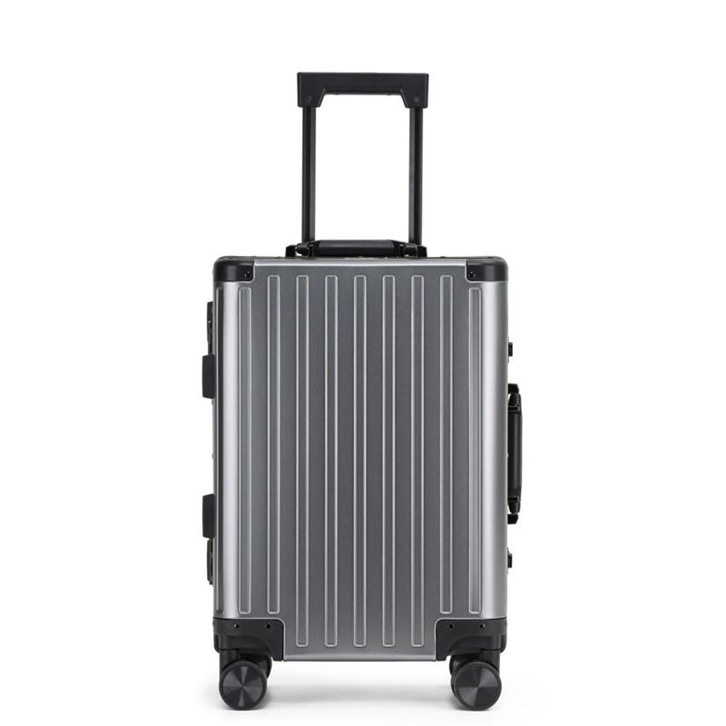 Aluminum-Magnesium Alloy Trolley Case - All-Metal Universal Wheel Luggage for Men and Women Business Carry-On