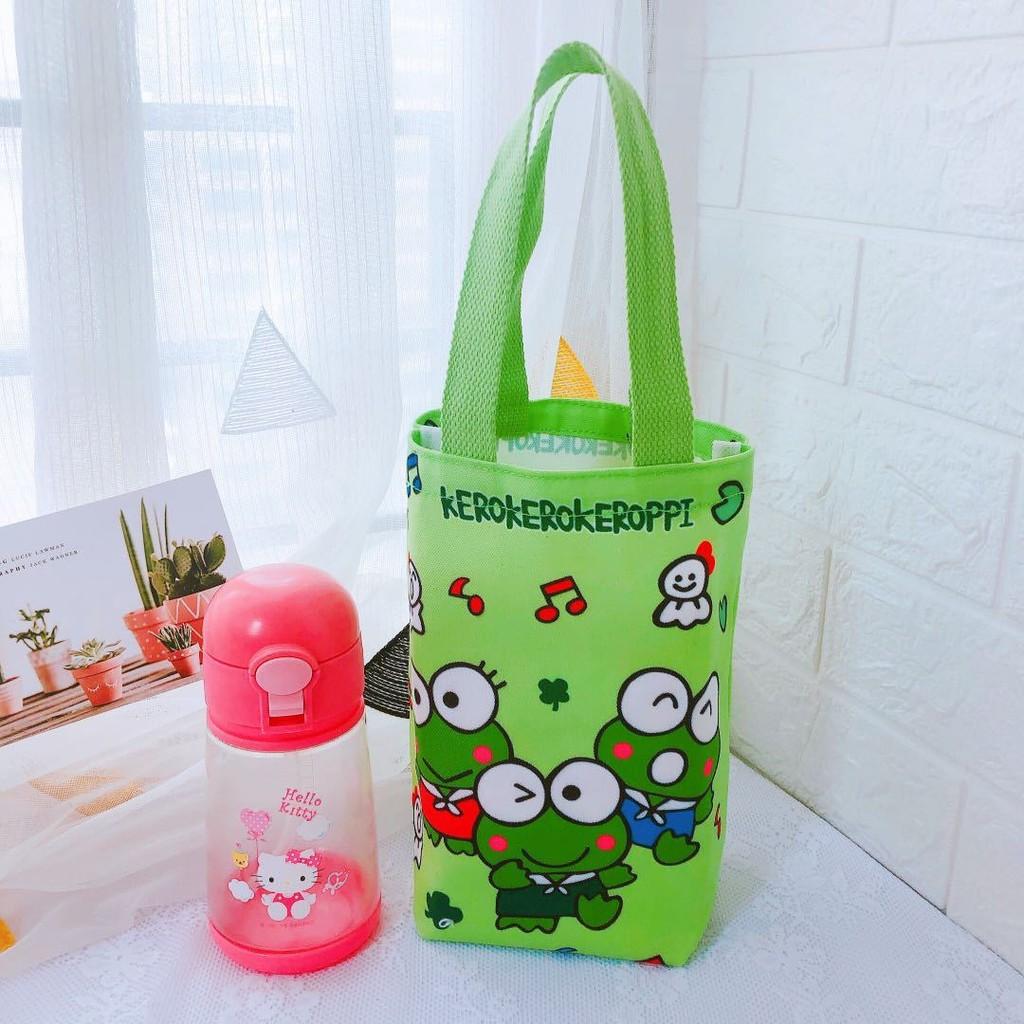 

Холщовая сумка с мультяшным Шаном для пикника и повседневной носки Big Eye Frog Green