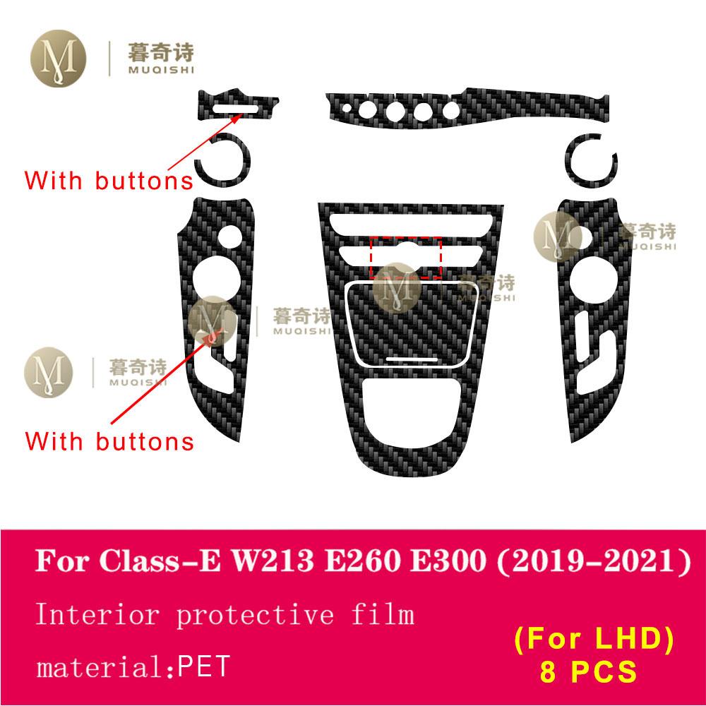 Pentru Mercedes Benz W213 Class-E Coupe - Film interior auto din fibră de carbon 5D PET Consolă centrală Film anti zgârieturi PPF