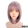 Short Bob Wig With Bangs for Women Synthetic Bob Wigs Black Pink Purple Cosplay Wigs for Party Daily Shoulder Length