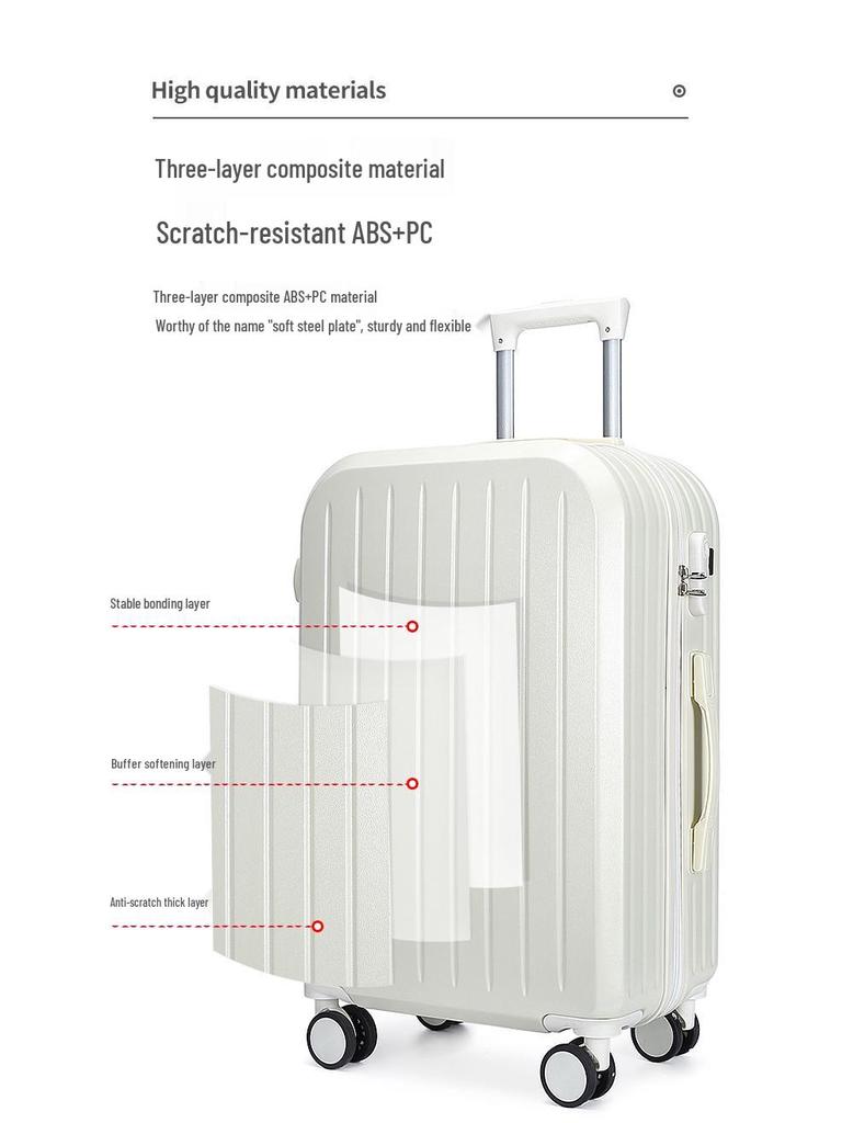 20-Inch Multifunctional Carry-On Suitcase with Logo Option - Fresh Design for Women, Students, and Men with 24-Inch Version and Combination Lock.