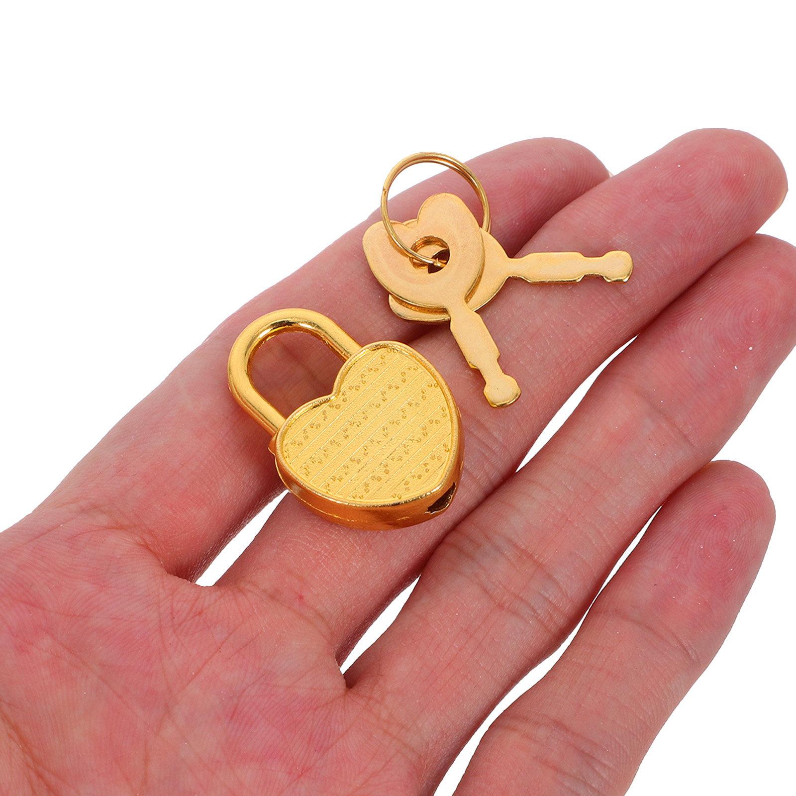 

12 Sets Mini Heart Shaped Padlock Lock with Key for Diary Notebook Jewelry Box Small Containers Privacy China Mainland