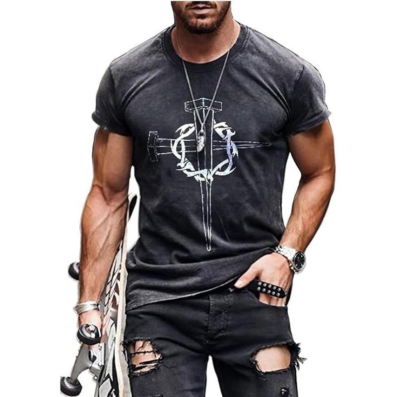 

Летний топ с круглым вырезом и 3D-принтом, модные повседневные футболки с короткими рукавами для мужчин 6XL