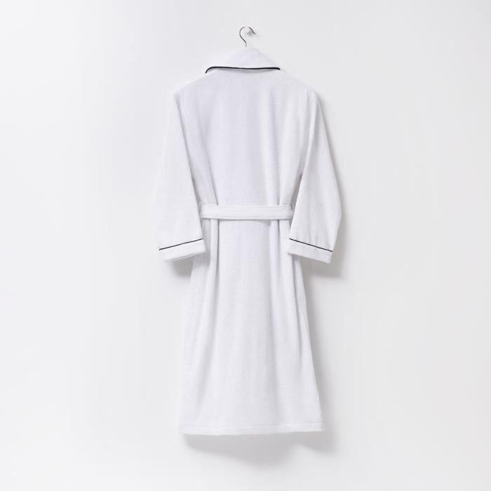 Peignoir de bain - Benetton - Blanc - 100 % coton - Taille L/XL - Lavable en machine