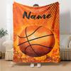 Custom Name Basketball Theme Printed Blanket - Perfect for Couch, Bed, Travel & Outdoor Use | Machine Washable, Cozy & Durable.