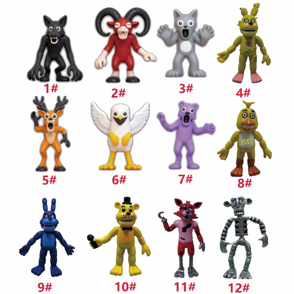 Neu 99 Nächte im Wald Hirsch Eule Ziege Spieler Protagonist Charakter Monster Set Modell Zusammengebaute Figur Plastikspielzeug Geschenke