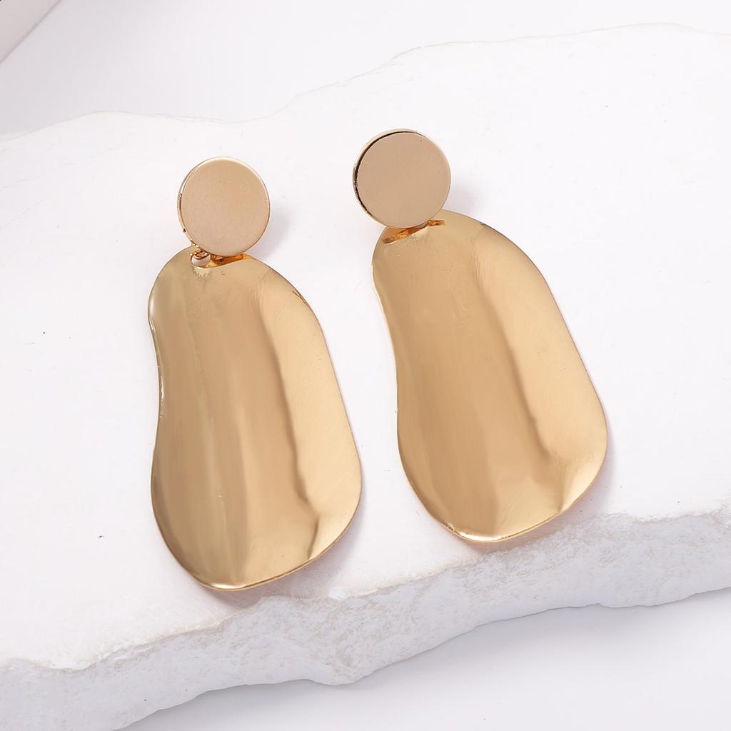 European and American Fashion Trend Commuter Wind Irregular Geometric Alloy Earrings Simple and Versatile Personalized Women's Earrings