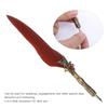 Carved Pattern Feather Quill Feather Shaft Engraved Dip Pen Feather Dip Pen  Signature Writing