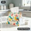 1pc Tissue Box, Whimsical Birds Flowers Cheerful Warm Pattern, 2D Flat Printing, Made from Tough Polyester, Take Anywhere, Tissue Pouch, for Outdoor U