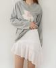 Letter From Moon Candle Asymmetrical Frill Skirt (White)