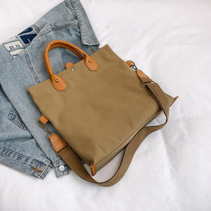 2025 Spring New Trend Solid Color Korean Personalized Shopping Bag Simple Tote Bag Casual Fashion Tote Bag