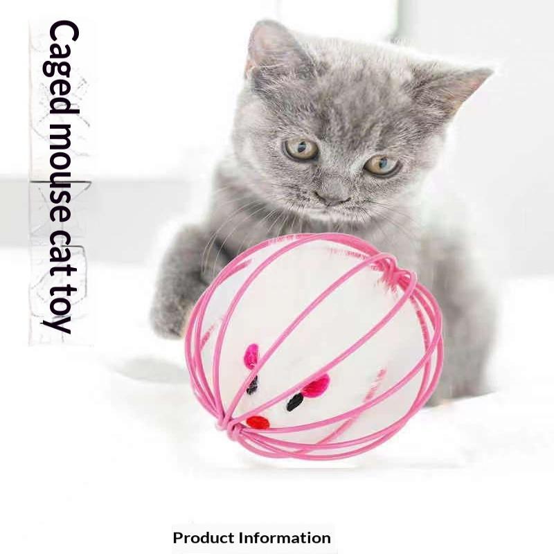 3Pcs Interactive Kitten Ball Toys With Bell Mouse Feather Lightweight Bite Proof Pet Play Toy for Cat Relaxing Exercise