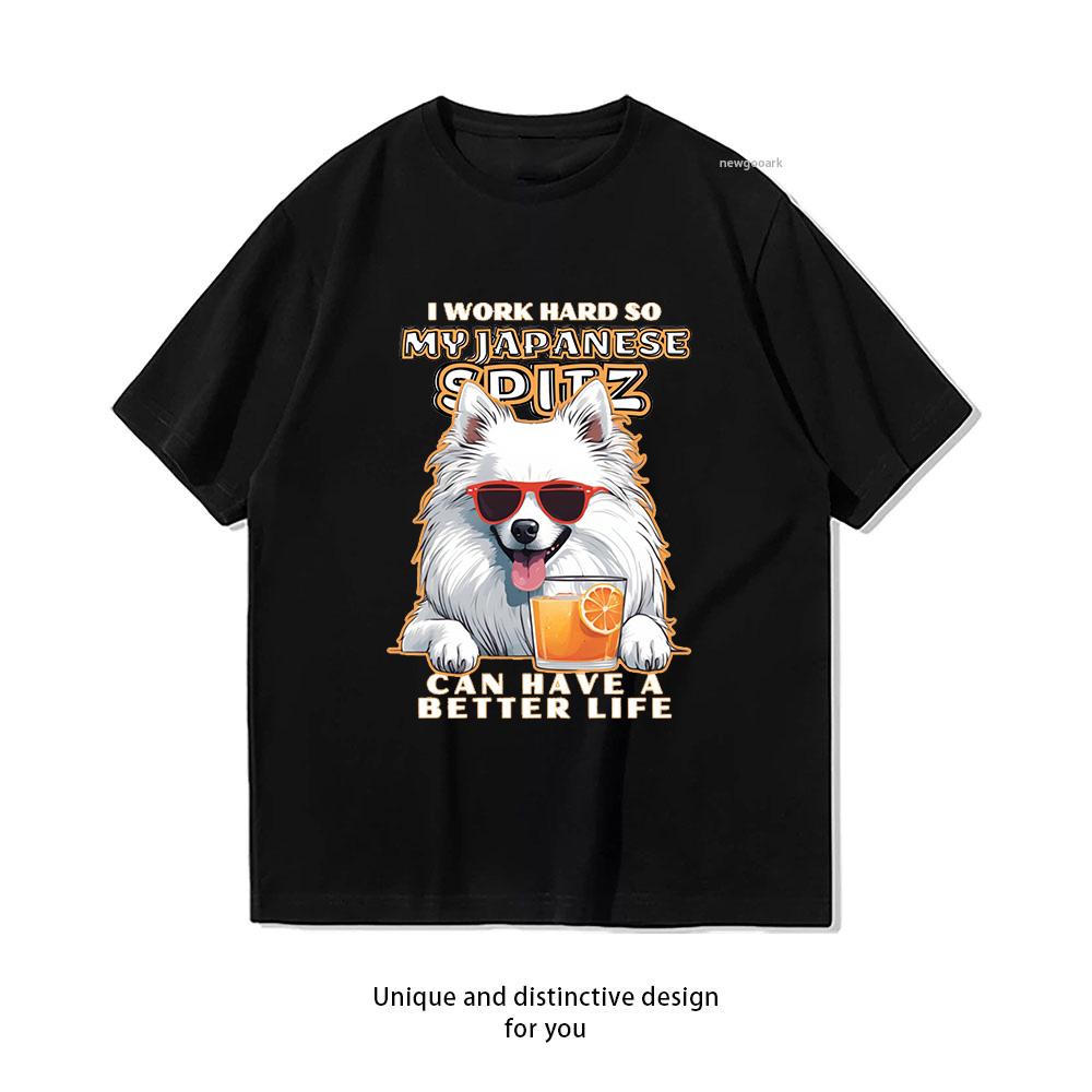 I work hard so my amazing japanese spitz dog can have a better life TShirt Japanese Spitz Dog Lovers shirt Breathable