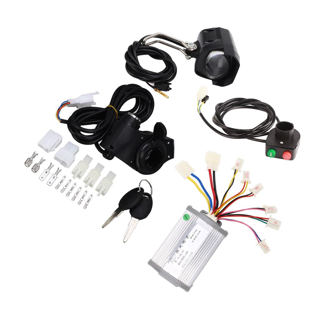 Electric Bicycle Conversion Kit 24V 1000W Brushed Controller Thumb Throttle Switch and Headlamp Kit