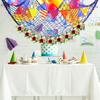 4pcs Decorative Fishing Nets Mediterranean Fabric Wall Hanging Decor Thick Cotton and Linen Rope Seashell Net Background Walls