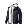 Mens Thick Cotton Coat Plaid Long Sleeve Loose Hooded Jacket Casual Winter Warm Outerwear