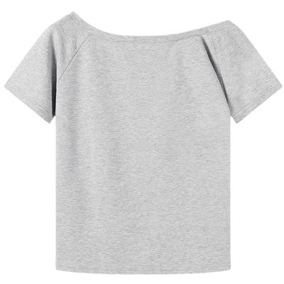 T-shirt à manches courtes et épaules dénudées pour femme TonLion