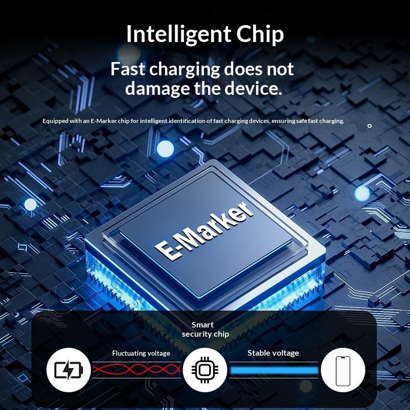 240W USB-C to USB-C PD Fast Charging Cable Digital Display High Speed Data Sync Cord for  15  Car Travel Use