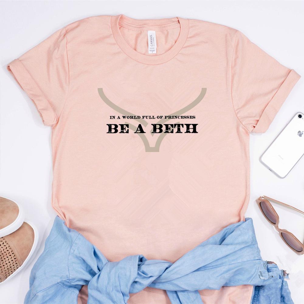 En un Mundo Lleno de Princesas Sé Una Beth Camisetas Boho Calavera de Vaca Howdy Camiseta Camisetas del Salvaje Oeste Yellowstone Dutton Ranch Tops