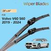Naturgummi Frontscheibenwischerblätter für Volvo V60 S60 2019 - 2026 2020 Auto Zubehör Windschutzscheibe Scheibenwischer Bürsten 24"+20"""