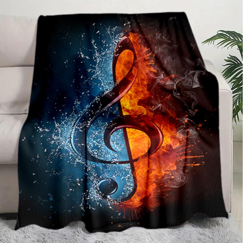 

1PC Musical symbols music printed blanket, all season lightweight home office outdoor nap multifunctional blanket A19 80cm x 120cm