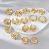 Women's Gold Titanium Steel Hollow Stud Earrings - Lightweight, Non-fading, Fashionable Ear Jewelry