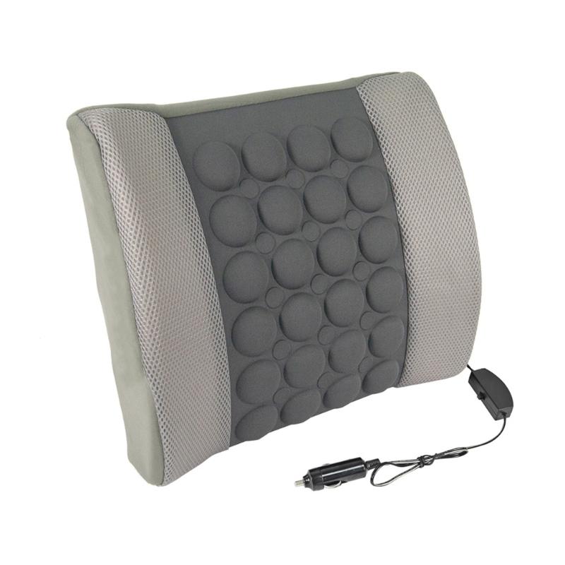 Automotive Massage Lumbar Pad with Memory Fill, Polypropylene Support Frame and Direct Vehicle Placement on Backrests