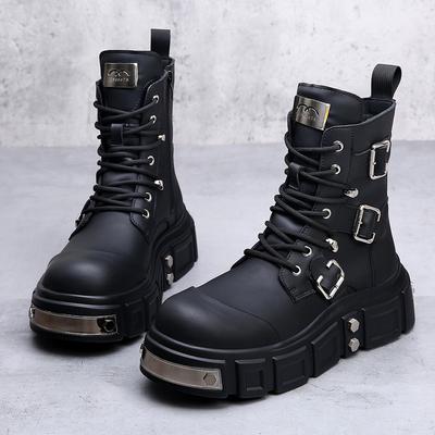Herrenschuhe Heavy Craft Metal Punk Plateau High Street Lokomotive Martin Stiefel Leder Herrenstiefel Tide
