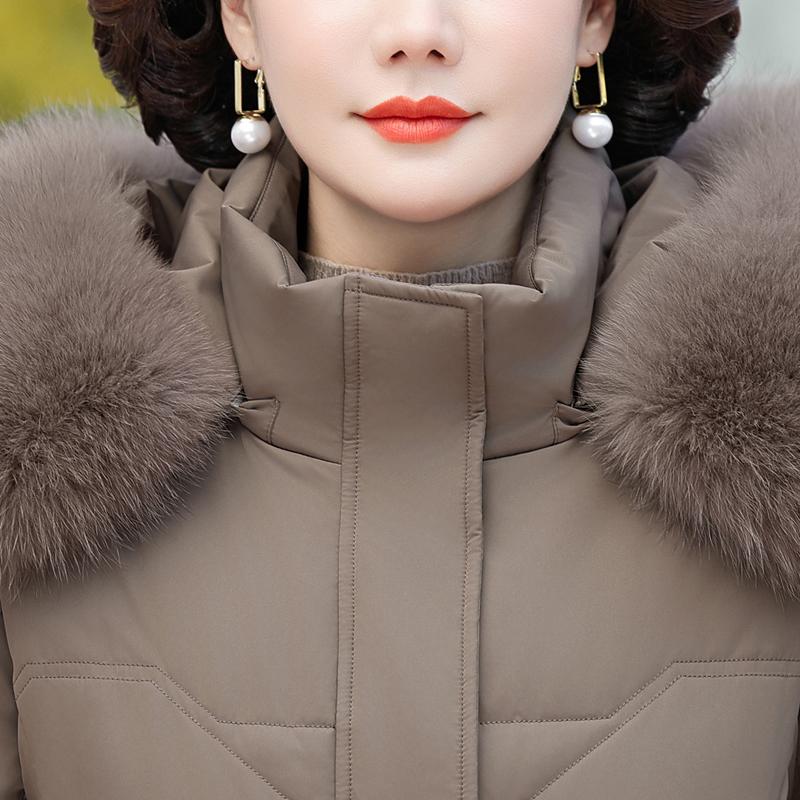 Real Fur Collar Winter Down Jacket for Women Long Parkas Hooded Elegant Thick Warm Down Coat Woman Outerwears