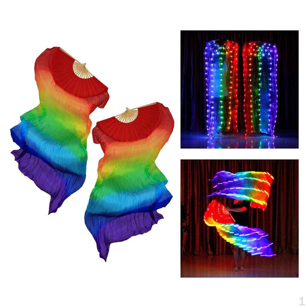 

Взрослый веер для танца живота из натурального шелка со светодиодами