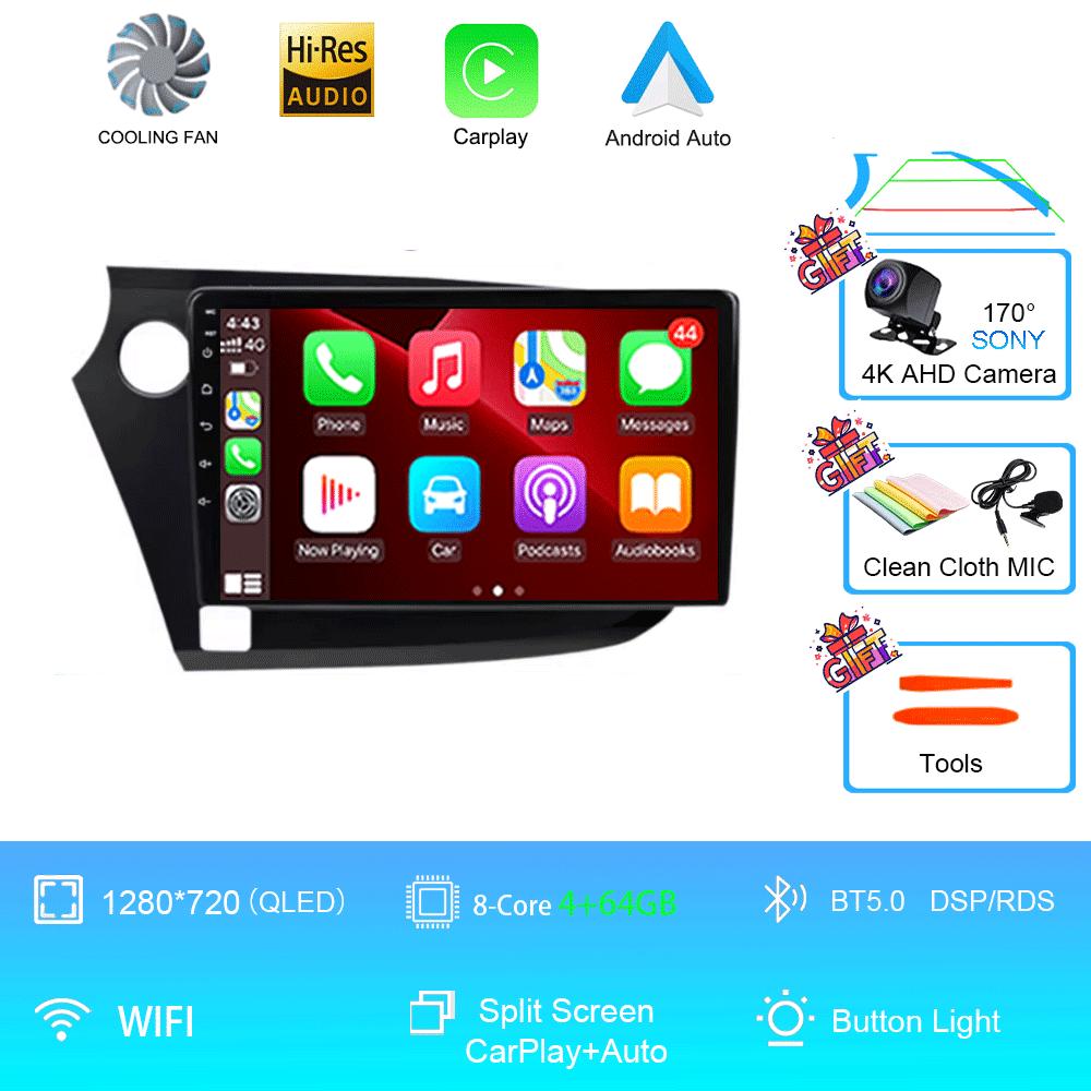 9" Android 14 For HONDA INSIGHT 2009 - 2014 Navigation GPS Carplay Multimedia Player Car Radio Auto Stereo 2din DVD 360 Camera