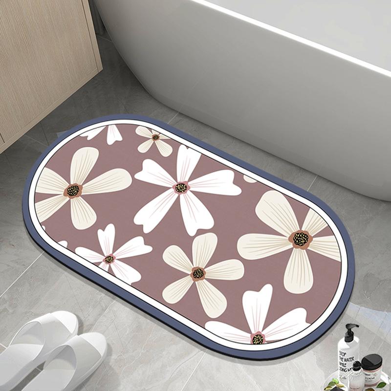 Bathroom absorbent floor mat, bathroom door, diatom mud door mat, toilet, toilet non-slip foot mat, bathroom carpet