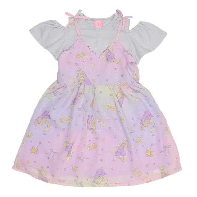

BABYDOLL Disney Princess Ruffle and Camisole Dress Set for Disney Rapunzel T-Shirt (2-Piece Set, 0265K) Girls, 3-Way, 100cm, Collection,