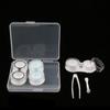 3 Pairs Portable Plastic Clear Boxes Travel Soaking Storage Case Remover Tweezers Kit