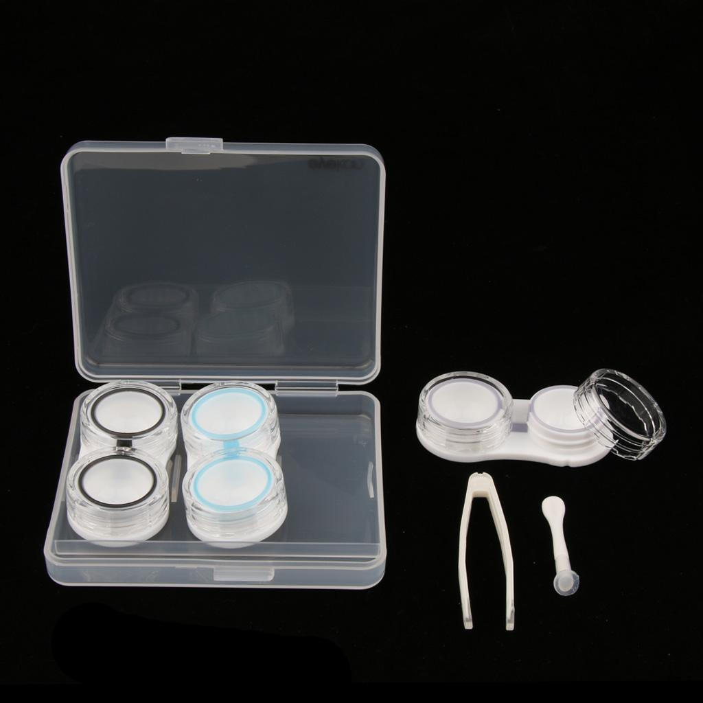 3 Pairs Portable Plastic Clear Boxes Travel Soaking Storage Case Remover Tweezers Kit