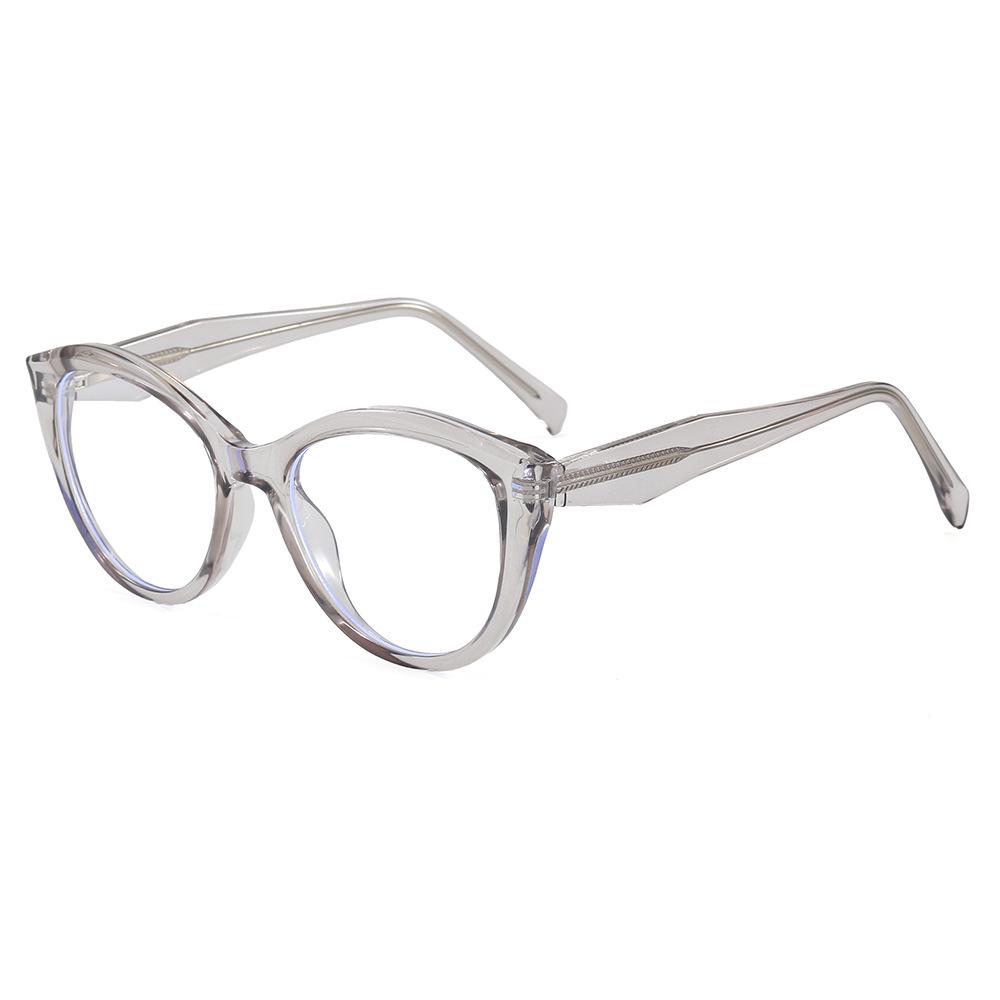 Women's Cat Eye Anti-Blue Light Glasses with Trendy Decoration and Flat Lenses