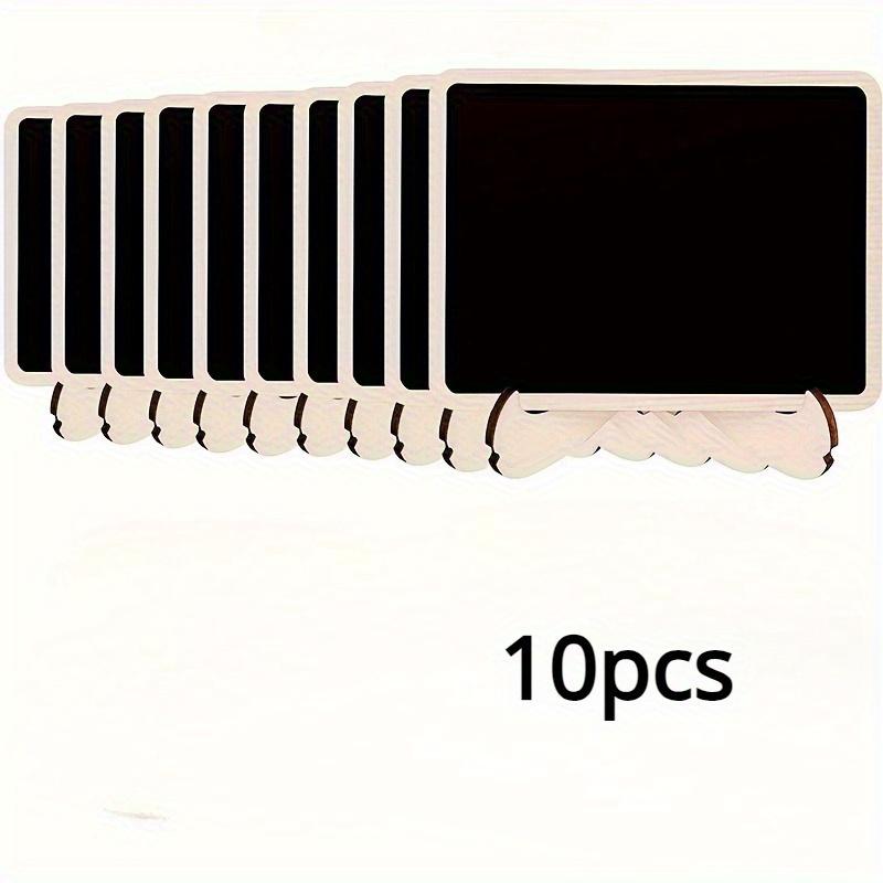 

10 штук Мини-меловые доски с подставкой-мольбертом Маленькие прямоугольные меловые доски Черная доска Деревянные карточки для рассадки на свадьбу, день рождения
