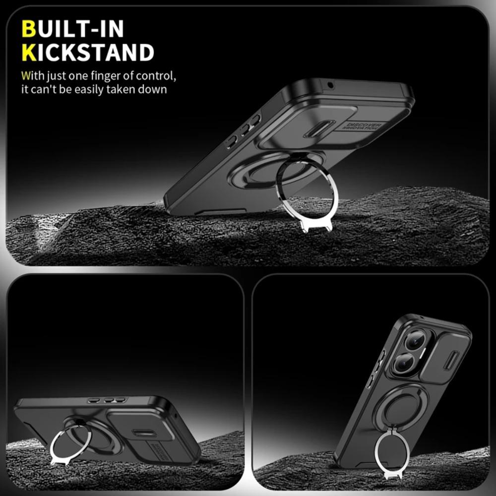 Armor Magnetic Holder Case For Xiaomi 15T 14T Pro Poco F7 X7 X6 Pro M7 C71 C75 F7 Ultra 5G Slide Camera Protection Cover