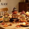 Home Entrance Autumn Decor Fall Scarecrow Figurine, Wooden Pumpkin Statue, Rustic Versatile Festival Soft Furnishings Harvest Tabletop Decoration for